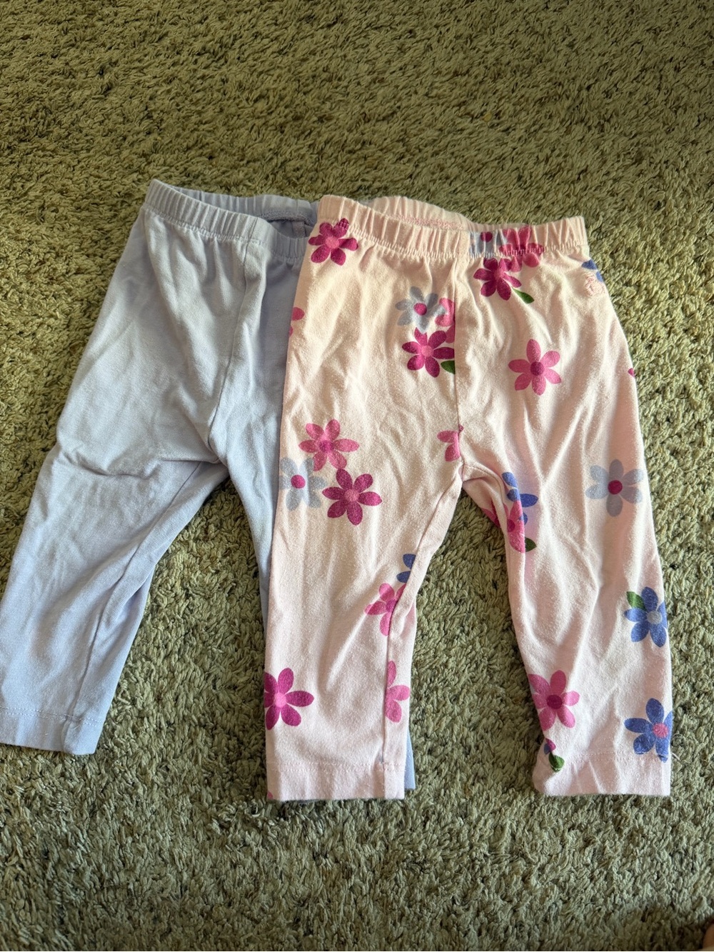 Baby gap Girls' Pink Floral Cotton Leggings - Pack of 2